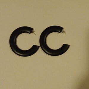 Vintage Black Hoop Earrings